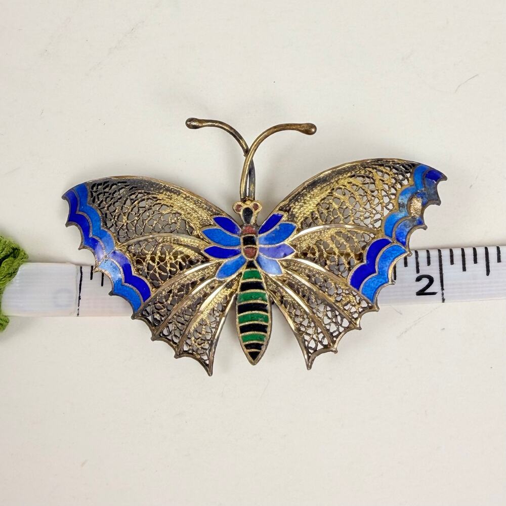 Golden Butterfly Brooch Butterfly Pin - Picture 8 of 9